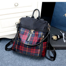 Load image into Gallery viewer, High Quality Plaid Backpack School Bag